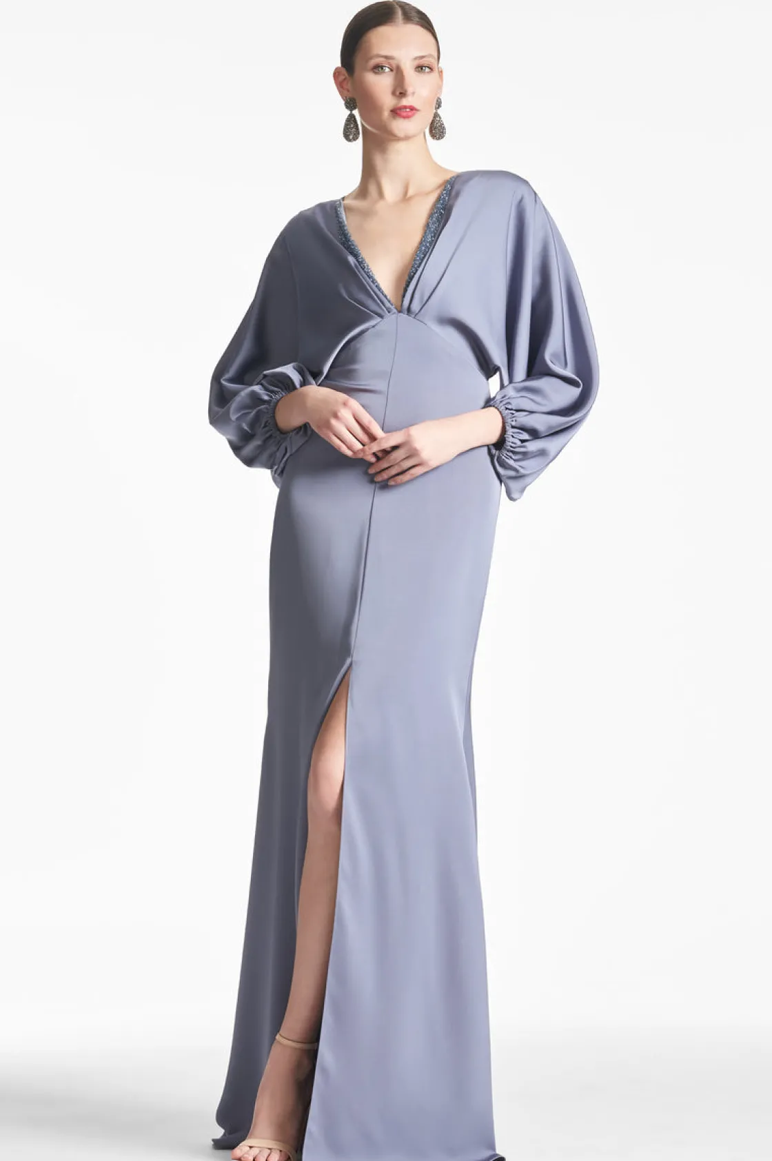 Sachin & Babi Satin Gabby Gown - Cool Grey Best
