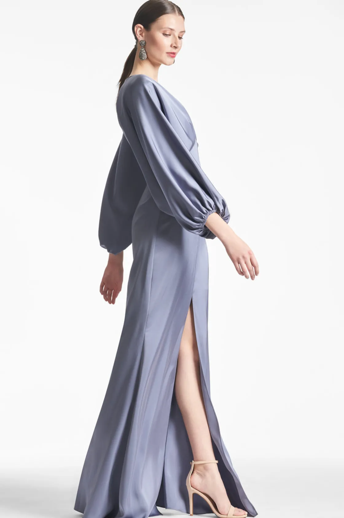 Sachin & Babi Satin Gabby Gown - Cool Grey Best