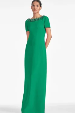 Sachin & Babi Shiloh Gown - Cadmium Green Store