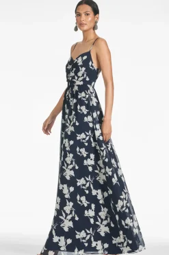 Sachin & Babi Sienna Gown - Navy Venetia Petal Fashion