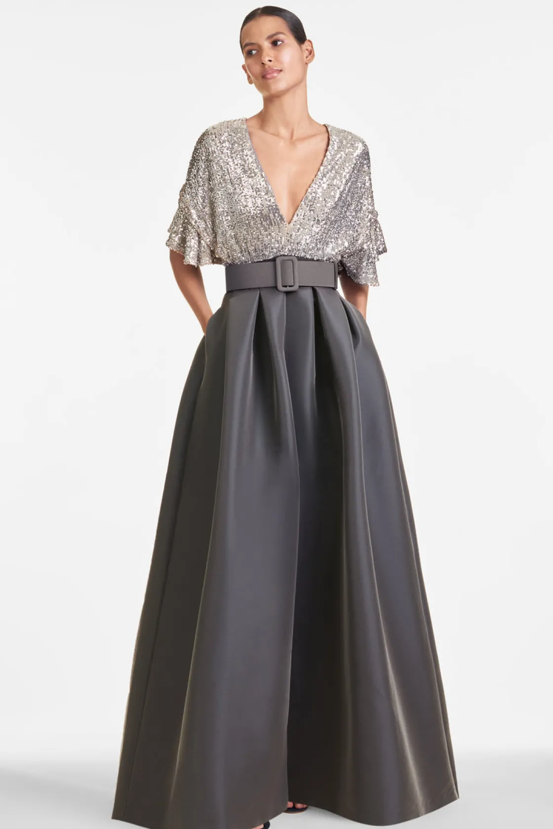 Sachin & Babi Simone Gown - Charcoal Sale