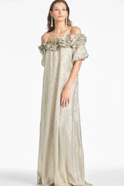 Sachin & Babi Valentina Gown - Silver Cheap
