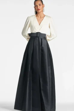 Sachin & Babi Zoe Gown - Ivory/ Black Outlet