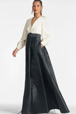Sachin & Babi Zoe Gown - Ivory/ Black Outlet