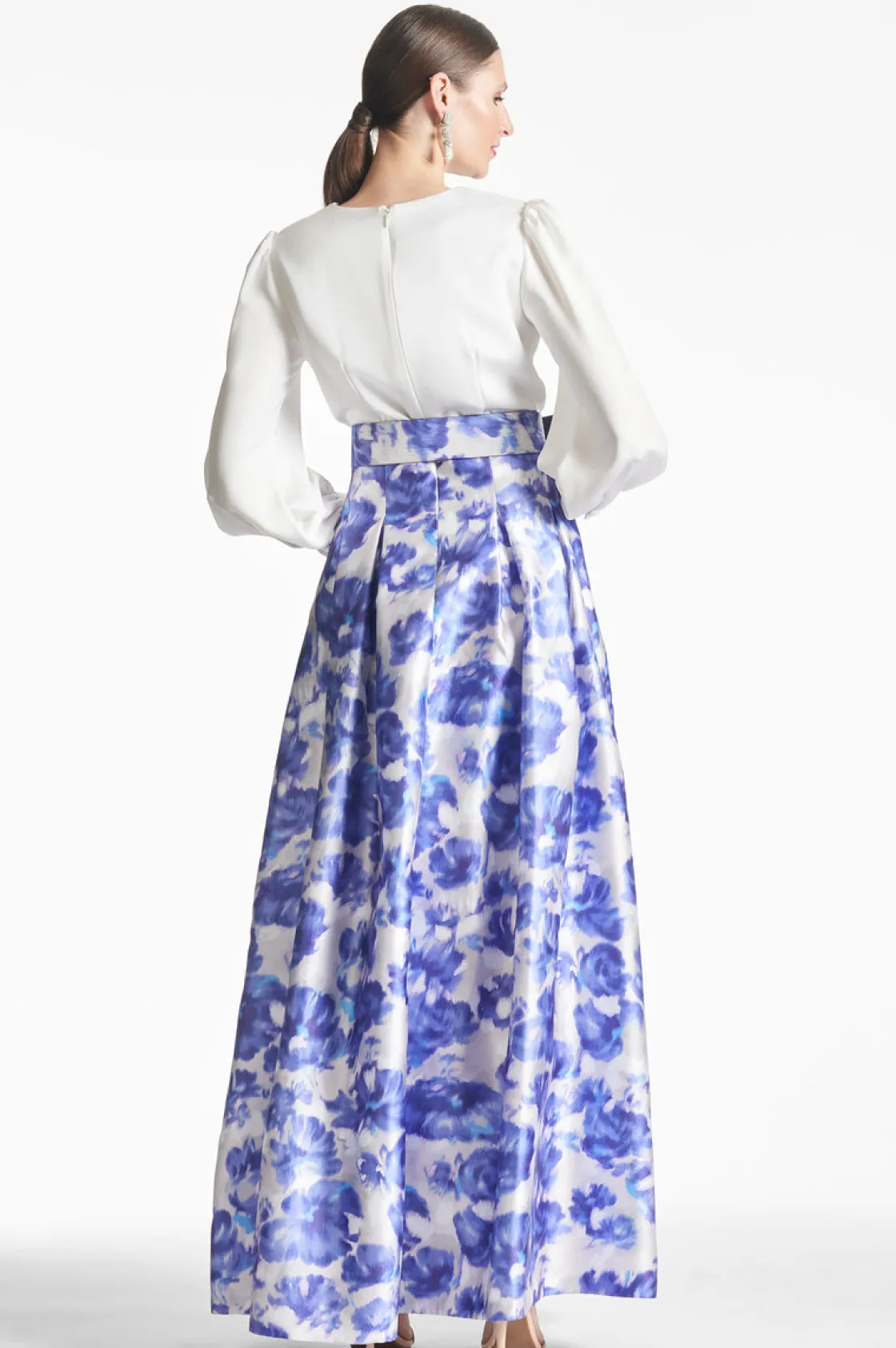 Sachin & Babi Zoe Gown - Off White/Azure Watercolor Off White/Azure Watercolor Outlet