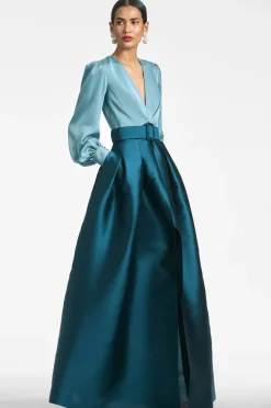 Sachin & Babi Zoe Gown - Seaglass/Deep Teal Seaglass/Deep Teal Discount