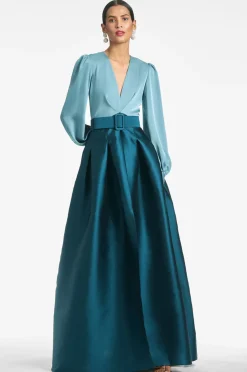 Sachin & Babi Zoe Gown - Seaglass/Deep Teal Seaglass/Deep Teal Discount
