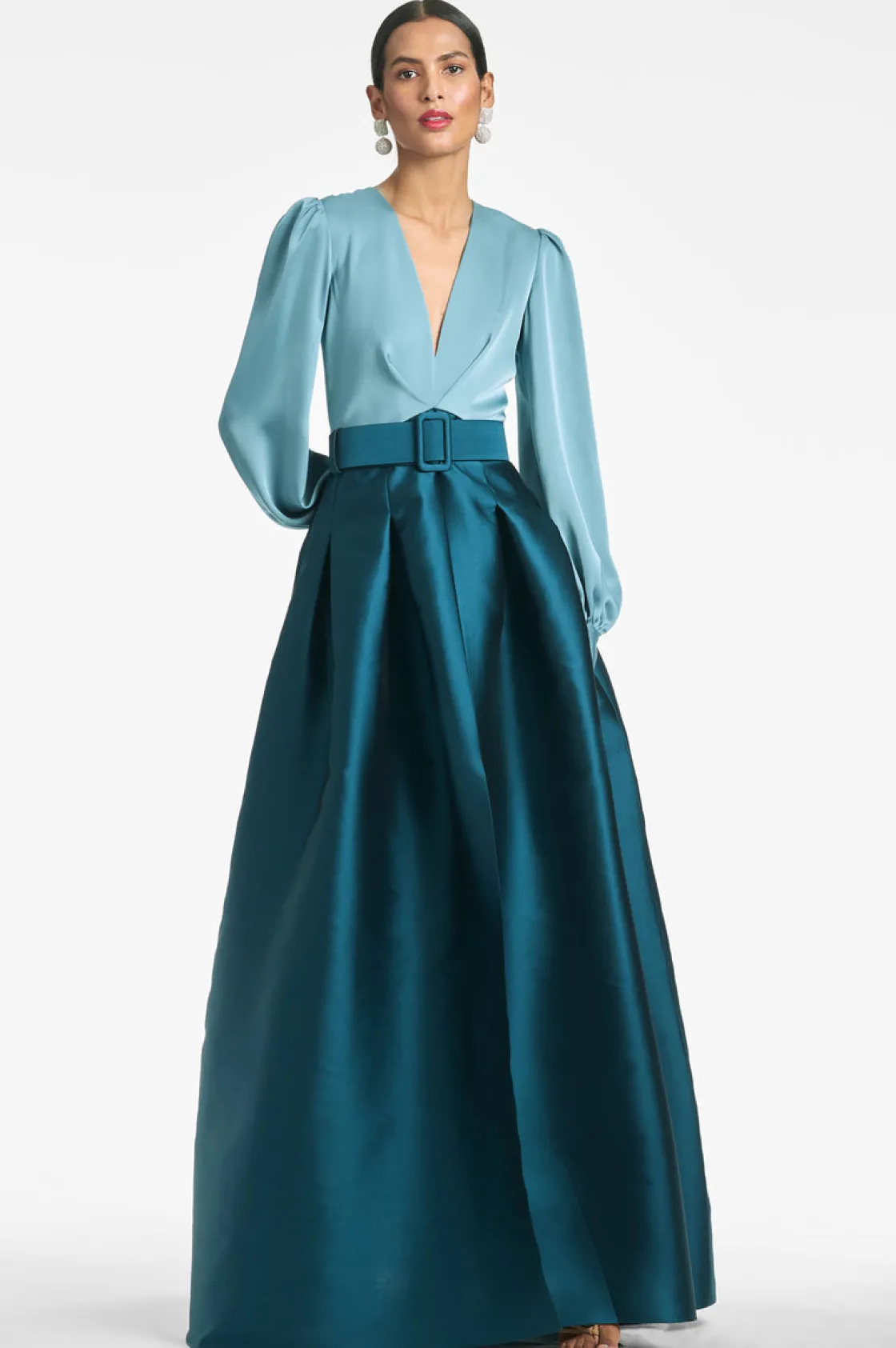 Sachin & Babi Zoe Gown - Seaglass/Deep Teal Seaglass/Deep Teal Discount