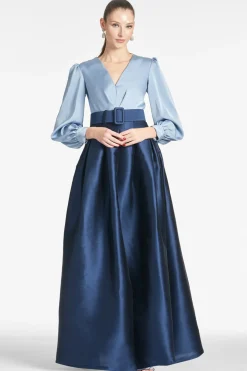 Sachin & Babi Zoe Gown - Slate/Navy Slate & Navy Sale