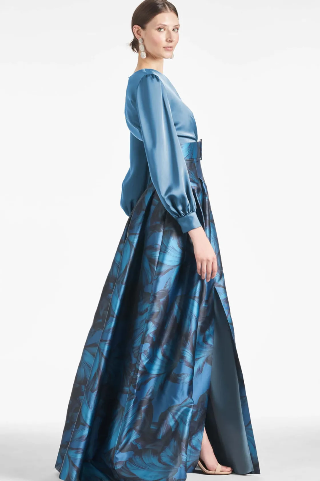 Sachin & Babi Zoe Gown - Smokey Slate/Tonal Petal Smokey Slate/Tonal Petal Outlet
